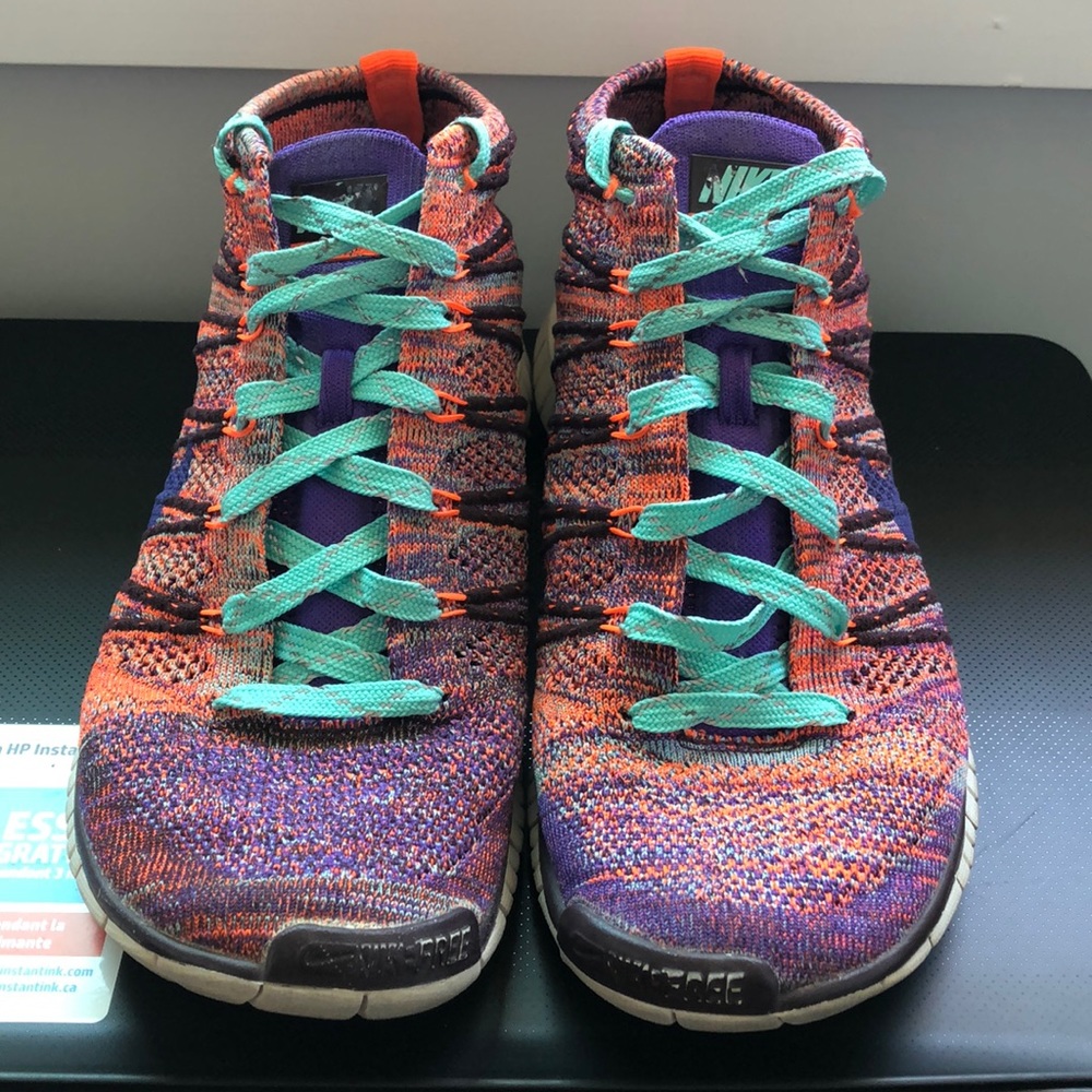 Nike flyknit chukkas orange/purple multicolor